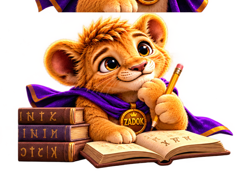 ZADOK lion studying